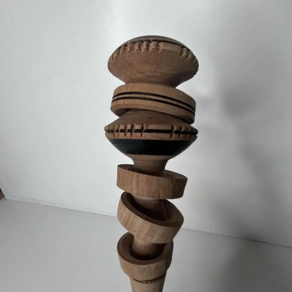 Vintage Molinillo Hand Carved Wooden Mexican Chocolate Whisk Mexico Folk Art